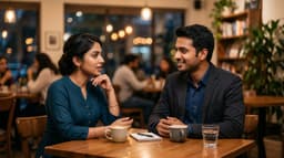 Couple discussing their future in an arranged marriage setting.