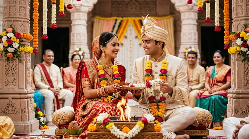 Jain couple at their wedding
