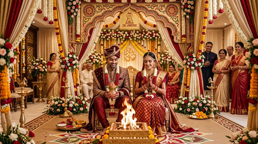 Jain couple getting married.