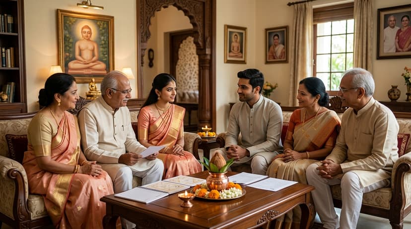 Jain wedding couple blessing