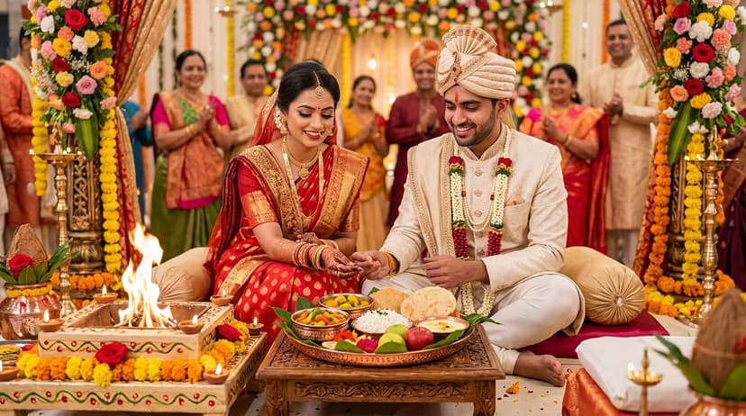 Jain wedding food with traditional vegetarian dishes