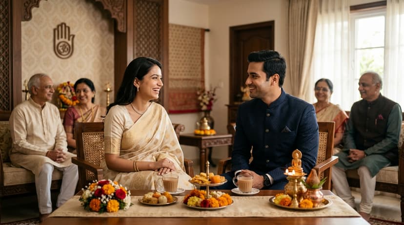 Couple meeting for Jain Matrimony