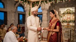Jain couple at wedding